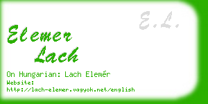 elemer lach business card